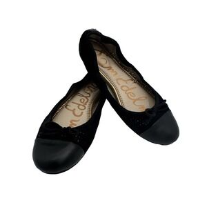 Sam Edelman Lisa Black Ballet‎ Flats Black Leather Size 5 bow comfort